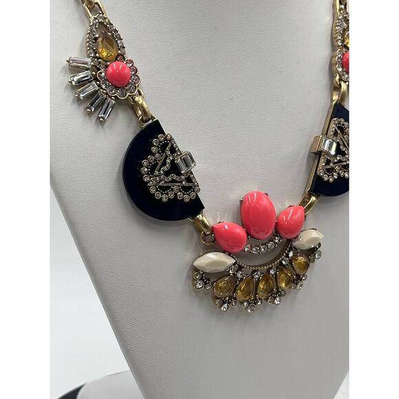 J. Crew Gold-Tone Rhinestone Multicolor Statement Necklace - Picture 7 of 12
